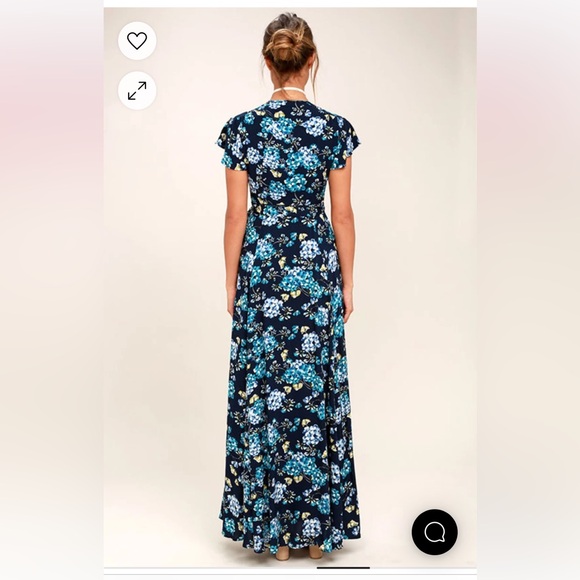 Lulu’s Floral Maxi Wrap Dress - Picture 2 of 7